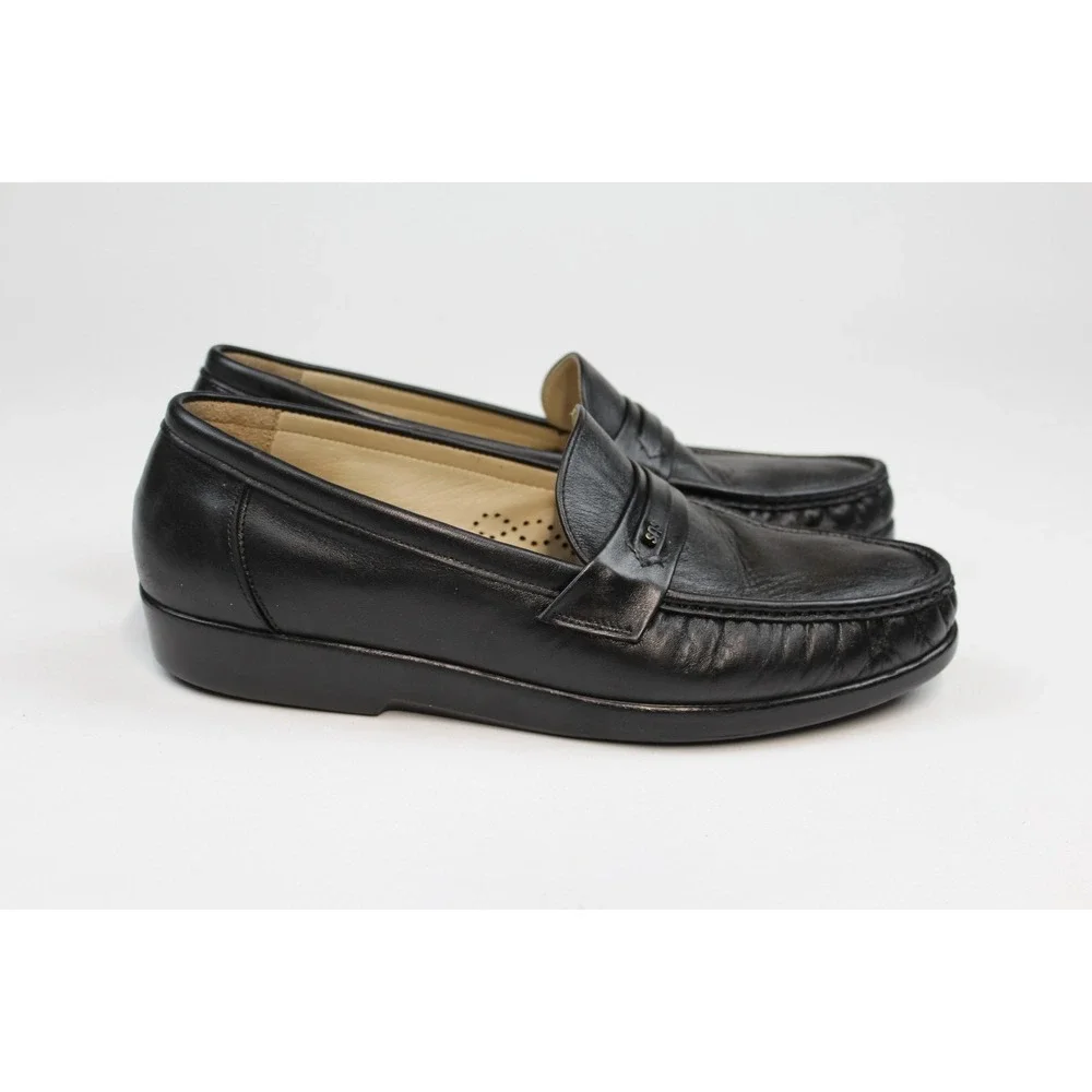 SAS Shoes Ace Men's Slip-On Loafers Sz 13M Black Handsewn Leather USA Made